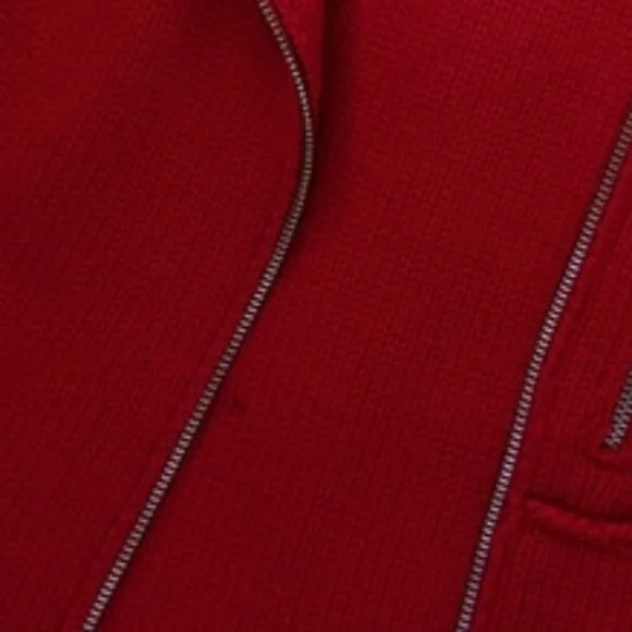 Anthropologie One Girl Who Red Wool Knit Sweater Moto Jacket | Size S - Picture 14 of 15